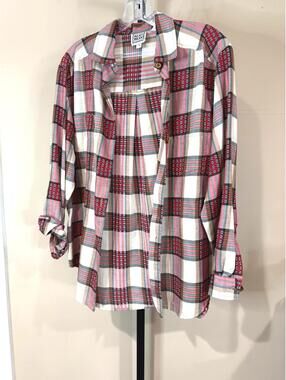 Russ Sport Company Plaid Button-Up Dress Size Small